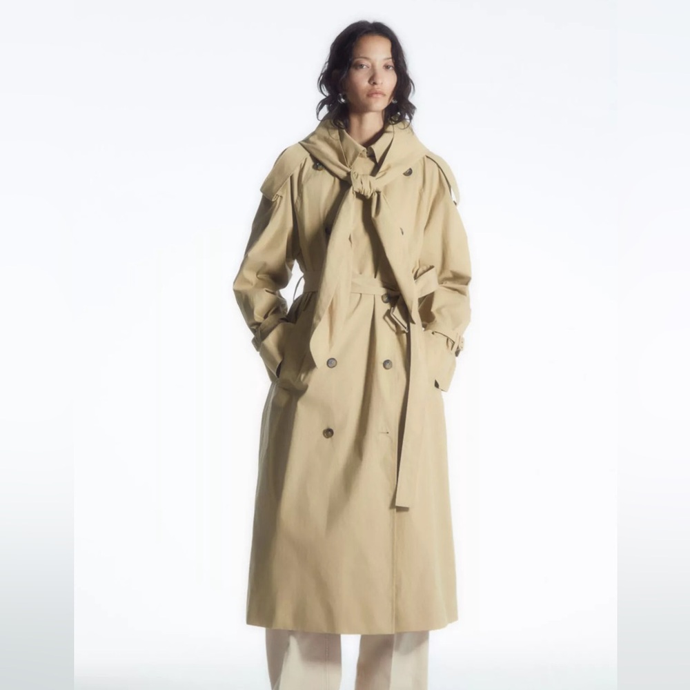 COS Tan Double-Breasted Trench Coat